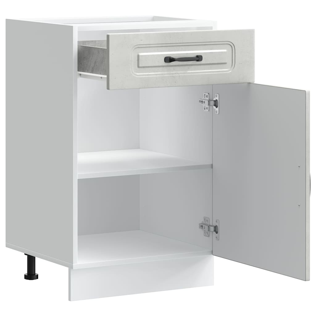 Kitchen Base Cabinet Kalmar Concrete Grey Engineered Wood