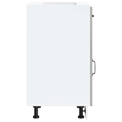 Kitchen Base Cabinet Kalmar Concrete Grey Engineered Wood