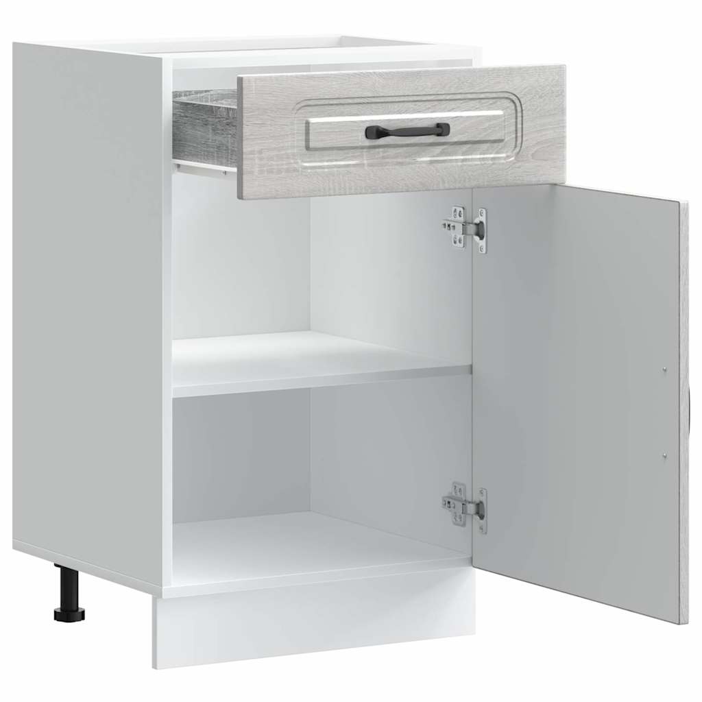 Kitchen Base Cabinet Kalmar Grey Sonoma Engineered Wood