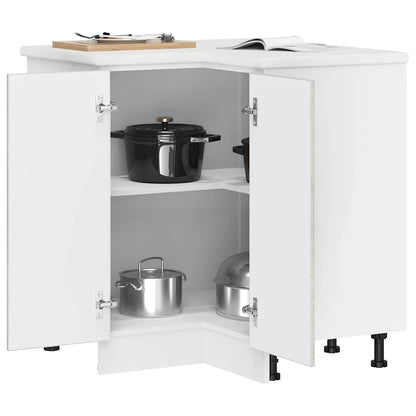 Kitchen Corner Base Cabinet Kalmar Concrete Grey Engineered Wood