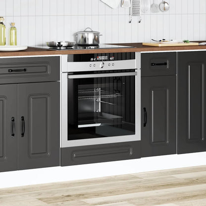 Oven Cabinet Kalmar Black Engineered Wood