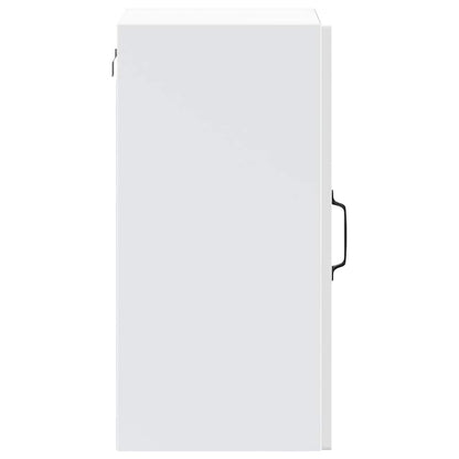 Kitchen Wall Cabinet with Glass Door Kalmar White Engineered Wood