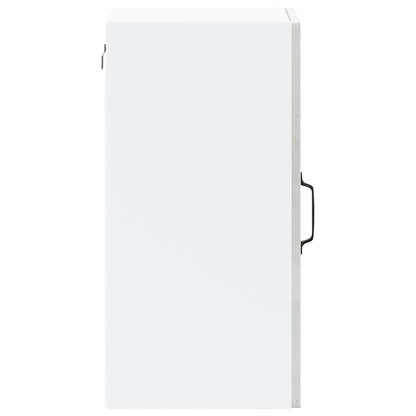 Kitchen Wall Cabinet with Glass Door Kalmar Concrete Grey Engineered Wood