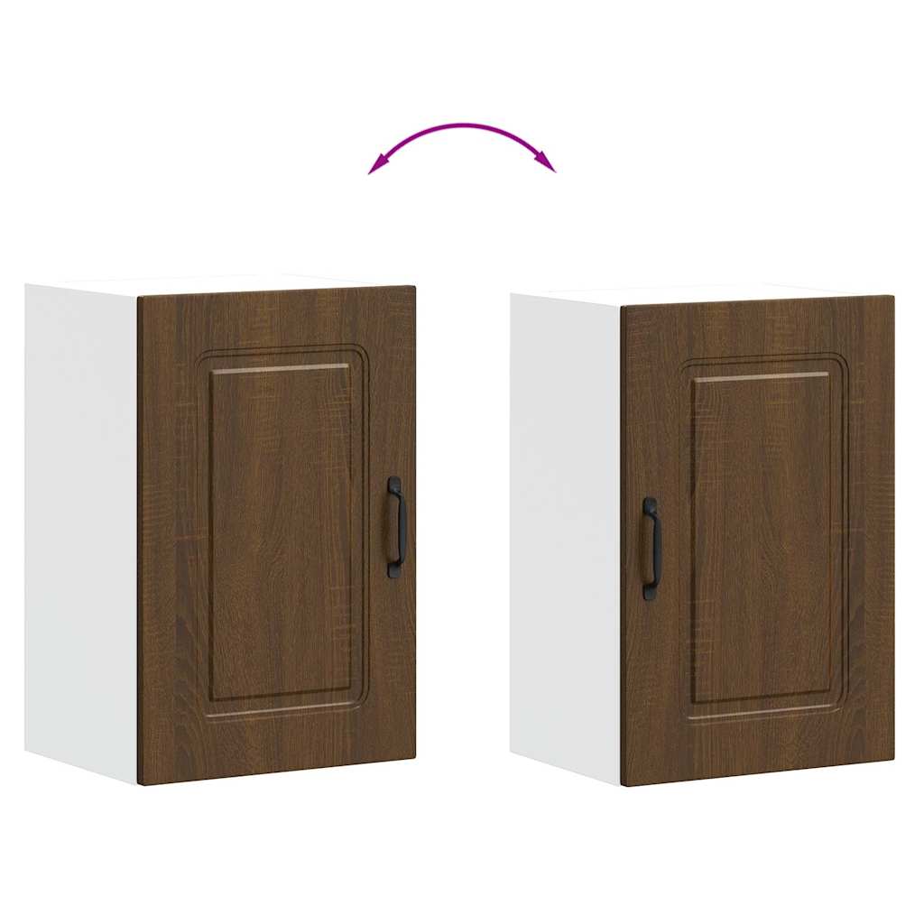 Kitchen Wall Cabinet Kalmar Brown Oak Engineered Wood