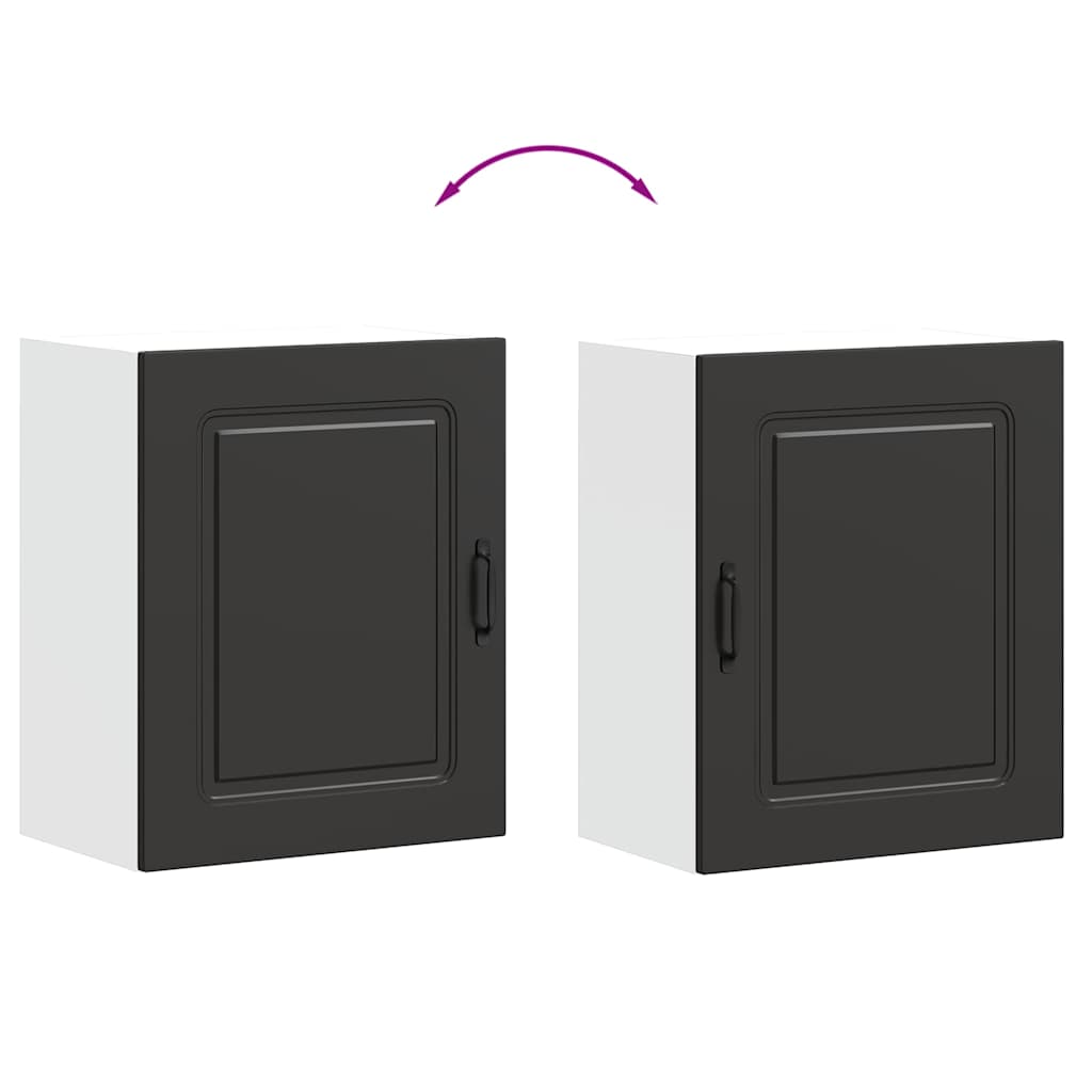 Kitchen Wall Cabinets 2 pcs Kalmar Black Engineered Wood