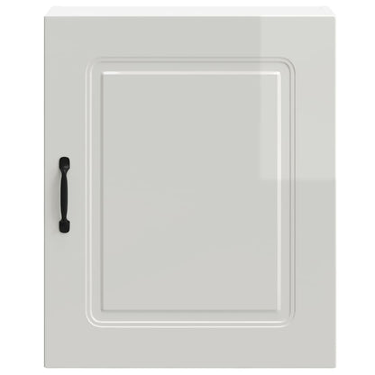 Kitchen Wall Cabinets 2 pcs Kalmar High Gloss White Engineered Wood