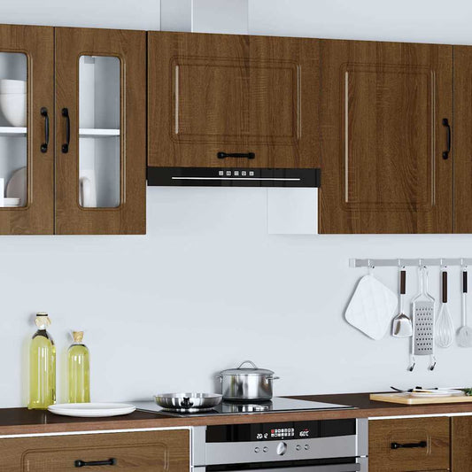 Kitchen Wall Cabinet Kalmar Brown Oak Engineered Wood