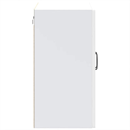 Kitchen Wall Cabinet with Glass Door Kalmar White Engineered Wood