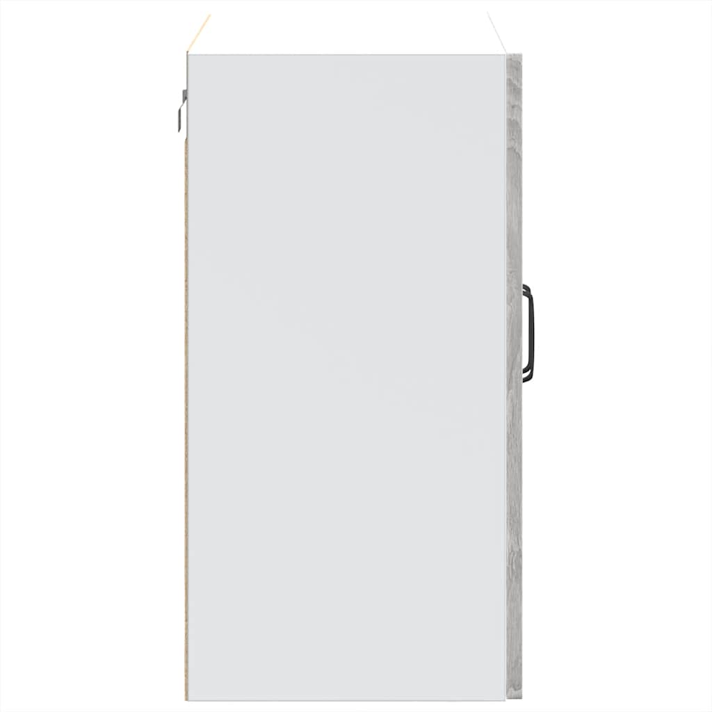 Kitchen Wall Cabinet with Glass Door Kalmar Grey Sonoma Engineered Wood