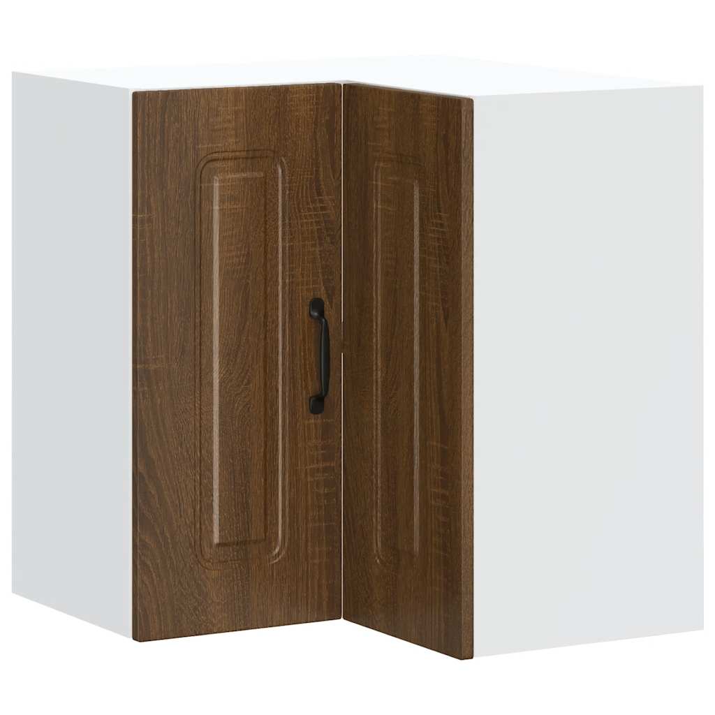 Kitchen Wall Corner Cabinet Kalmar Brown Oak Engineered Wood
