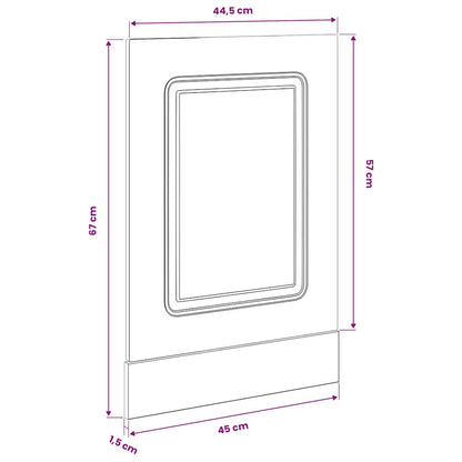 Dishwasher Panel Kalmar White 45x1.5x57 cm Engineered Wood