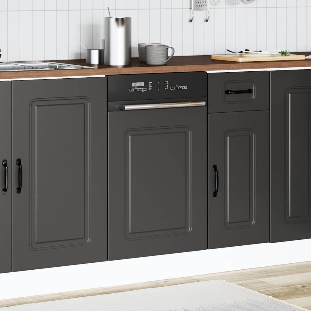 Dishwasher Panel Kalmar Black 45x1.5x57 cm Engineered Wood