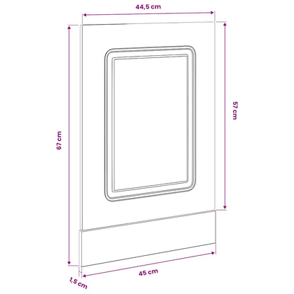 Dishwasher Panel Kalmar Old Wood 45x1.5x57 cm Engineered Wood