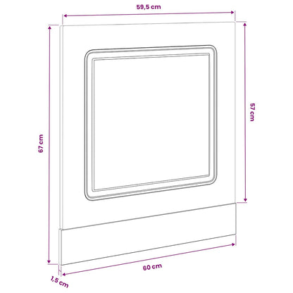 Dishwasher Panel Kalmar Old Wood 60x1.5x57 cm Engineered Wood