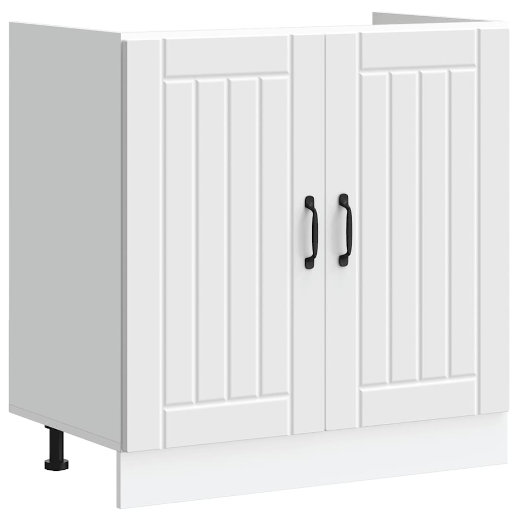 Sink Base Cabinet Lucca White Engineered Wood