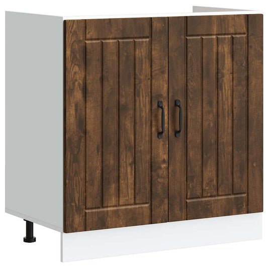 Sink Base Cabinet Lucca Smoked Oak Engineered Wood
