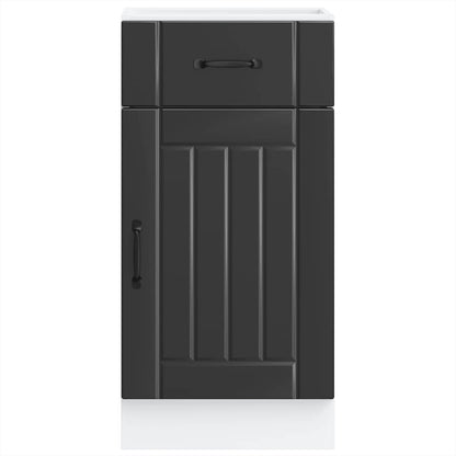 Kitchen Base Cabinet Lucca Black Engineered Wood