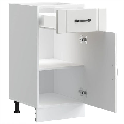 Kitchen Base Cabinet Lucca High Gloss White Engineered Wood