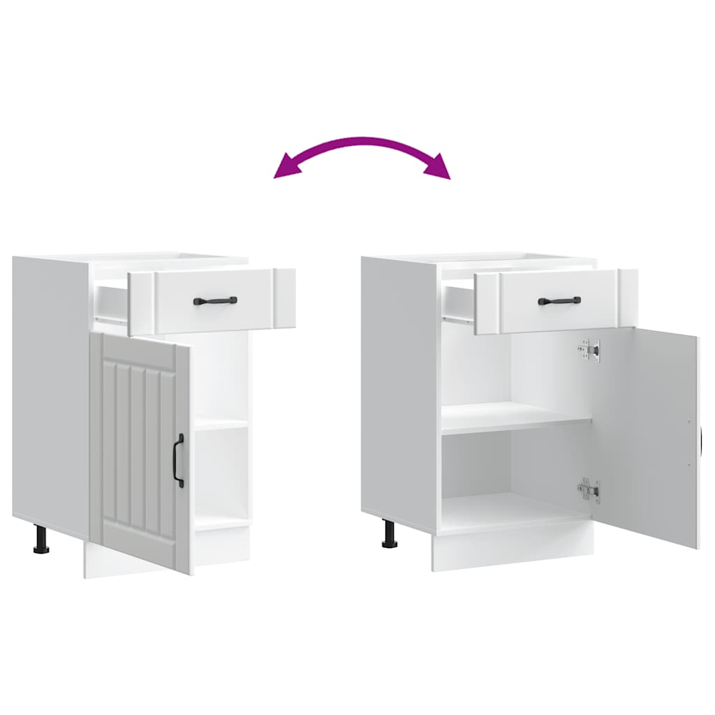 Kitchen Base Cabinet Lucca White Engineered Wood