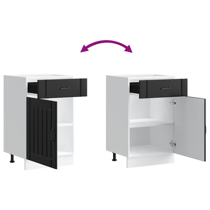 Kitchen Base Cabinet Lucca Black Engineered Wood