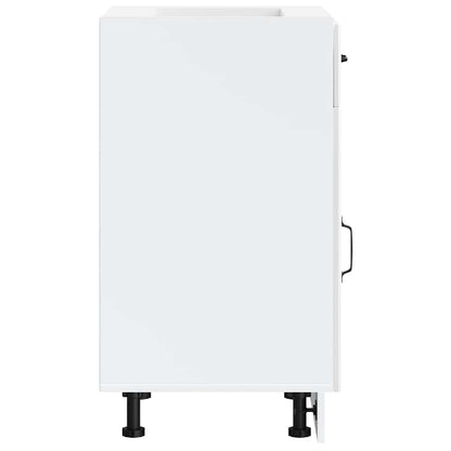 Kitchen Base Cabinet Lucca High Gloss White Engineered Wood