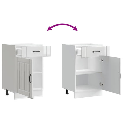 Kitchen Base Cabinet Lucca High Gloss White Engineered Wood