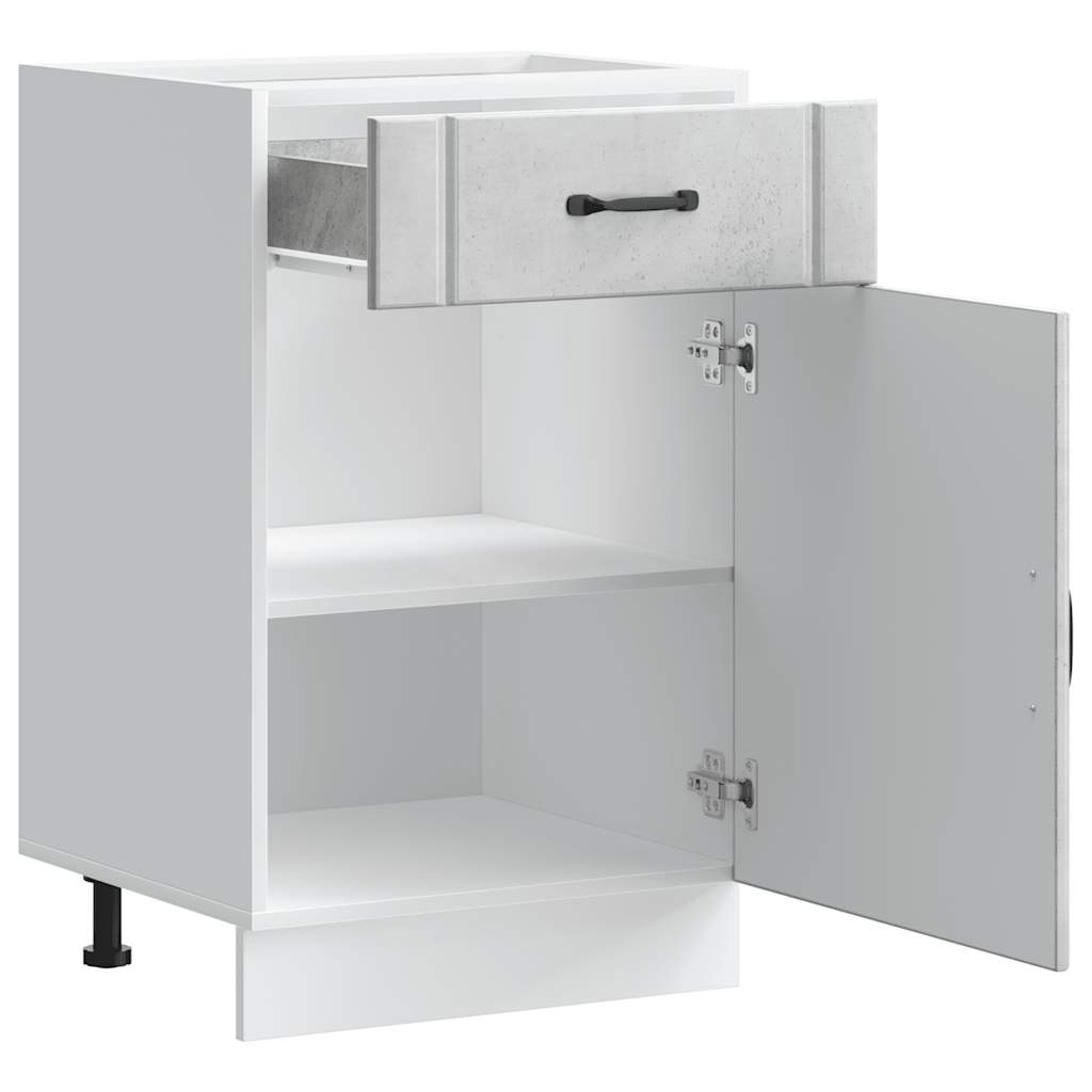 Kitchen Base Cabinet Lucca Concrete Grey Engineered Wood