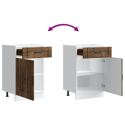 Kitchen Base Cabinet Lucca Smoked Oak Engineered Wood