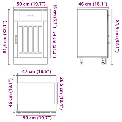 Kitchen Base Cabinet Lucca Smoked Oak Engineered Wood
