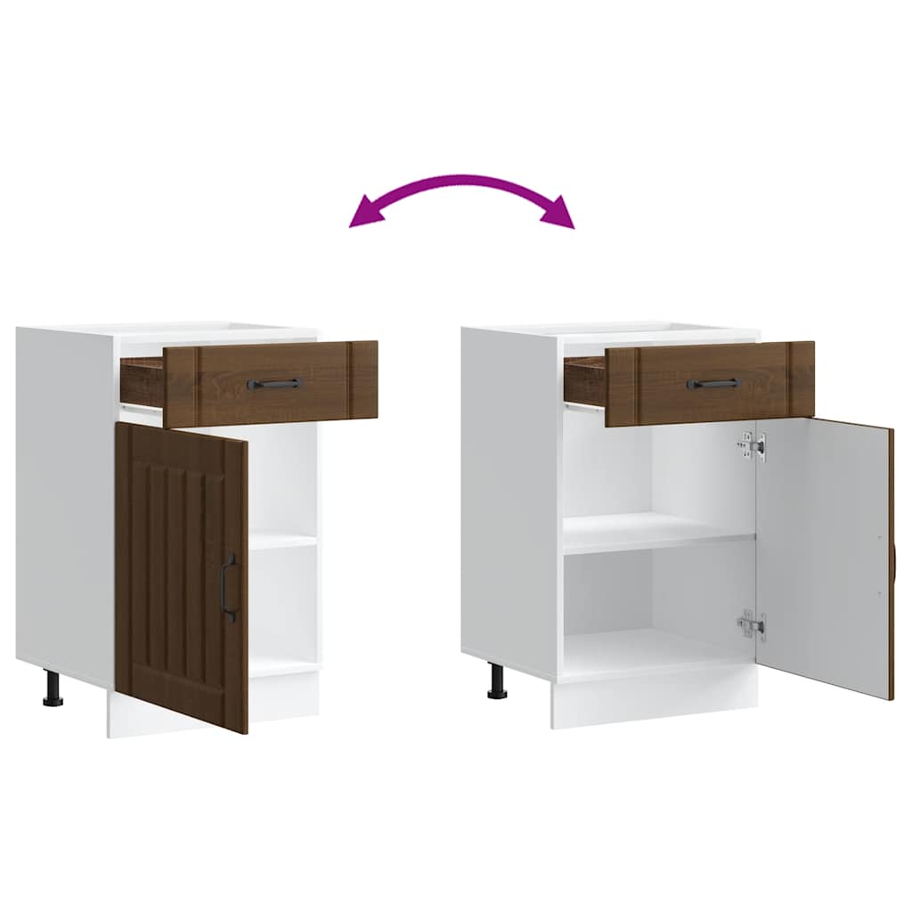 Kitchen Base Cabinet Lucca Brown Oak Engineered Wood