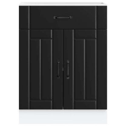 Kitchen Base Cabinet Lucca Black Engineered Wood