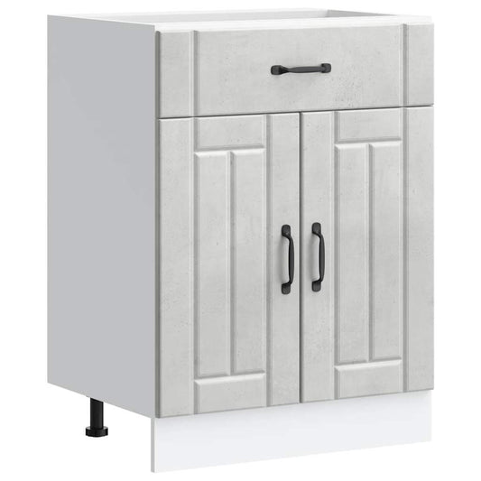 Kitchen Base Cabinet Lucca Concrete Grey Engineered Wood