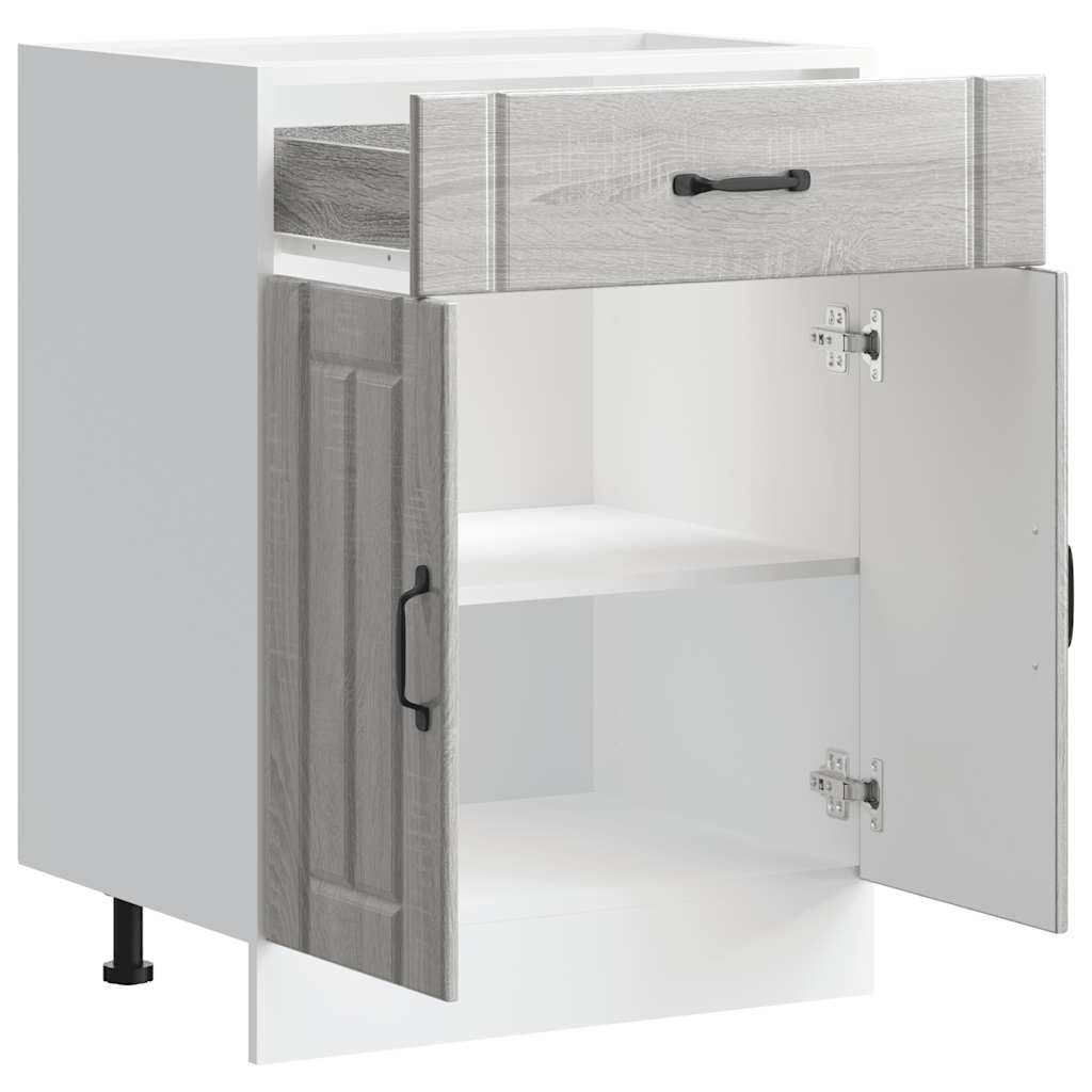 Kitchen Base Cabinet Lucca Grey Sonoma Engineered Wood