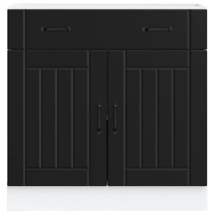 Kitchen Base Cabinet Lucca Black Engineered Wood