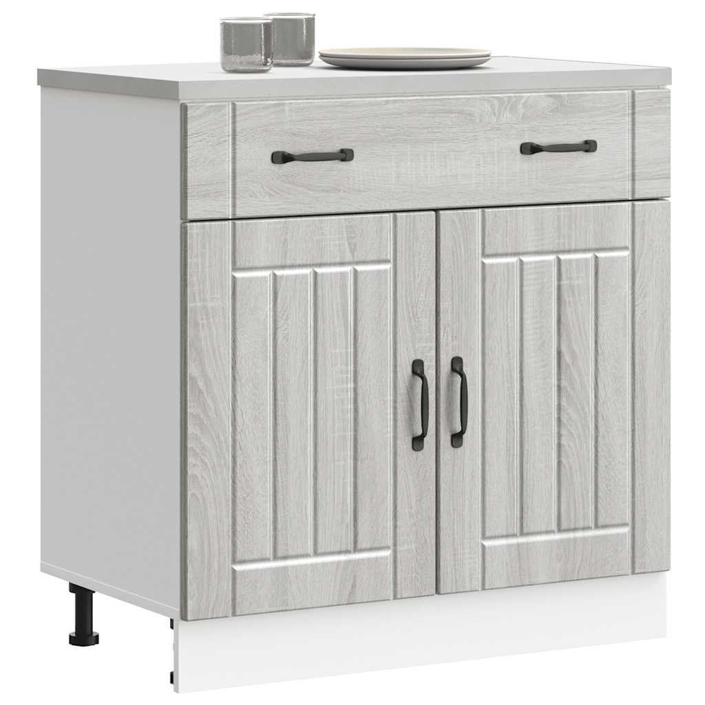 Kitchen Base Cabinet Lucca Grey Sonoma Engineered Wood