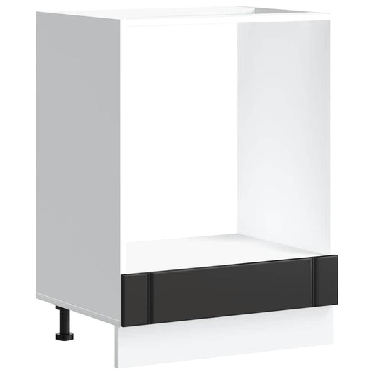 Oven Cabinet Lucca Black Engineered Wood