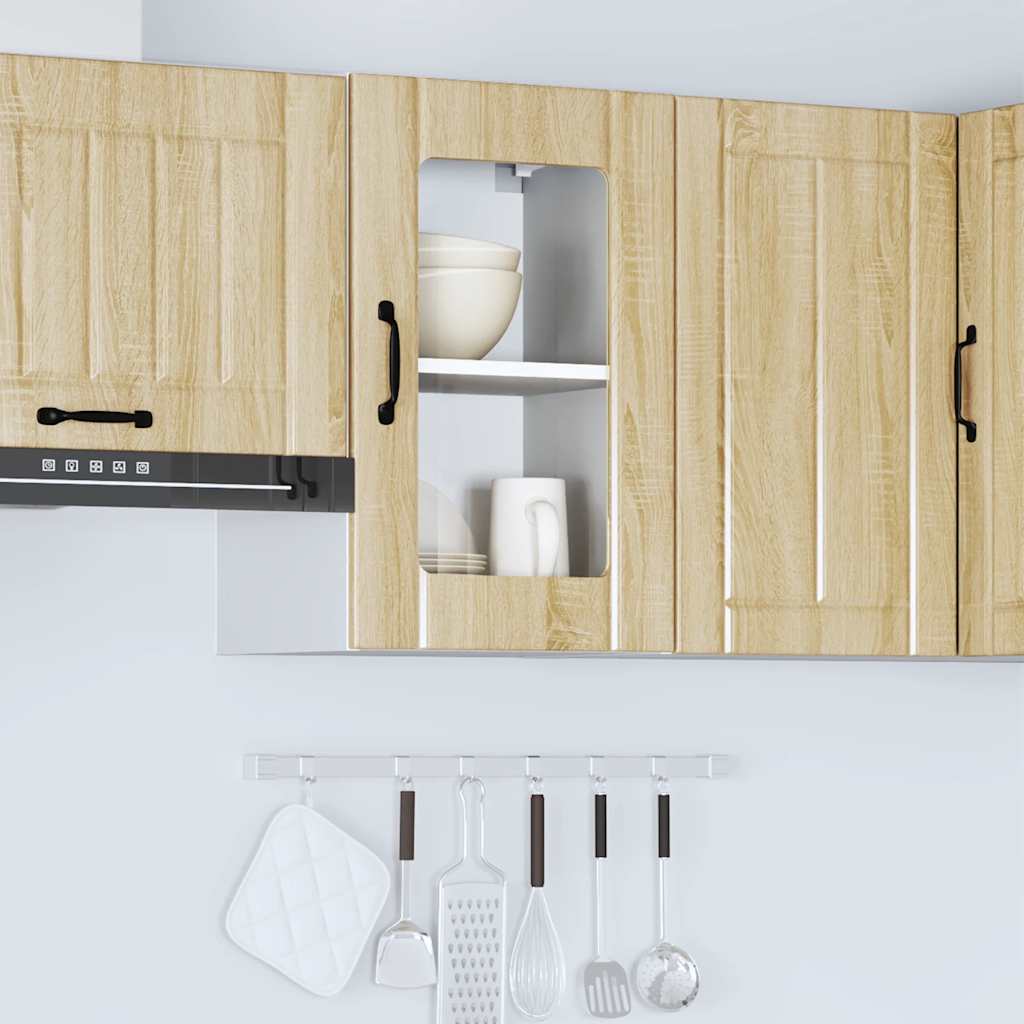 Kitchen Wall Cabinet with Glass Door Lucca Sonoma Oak