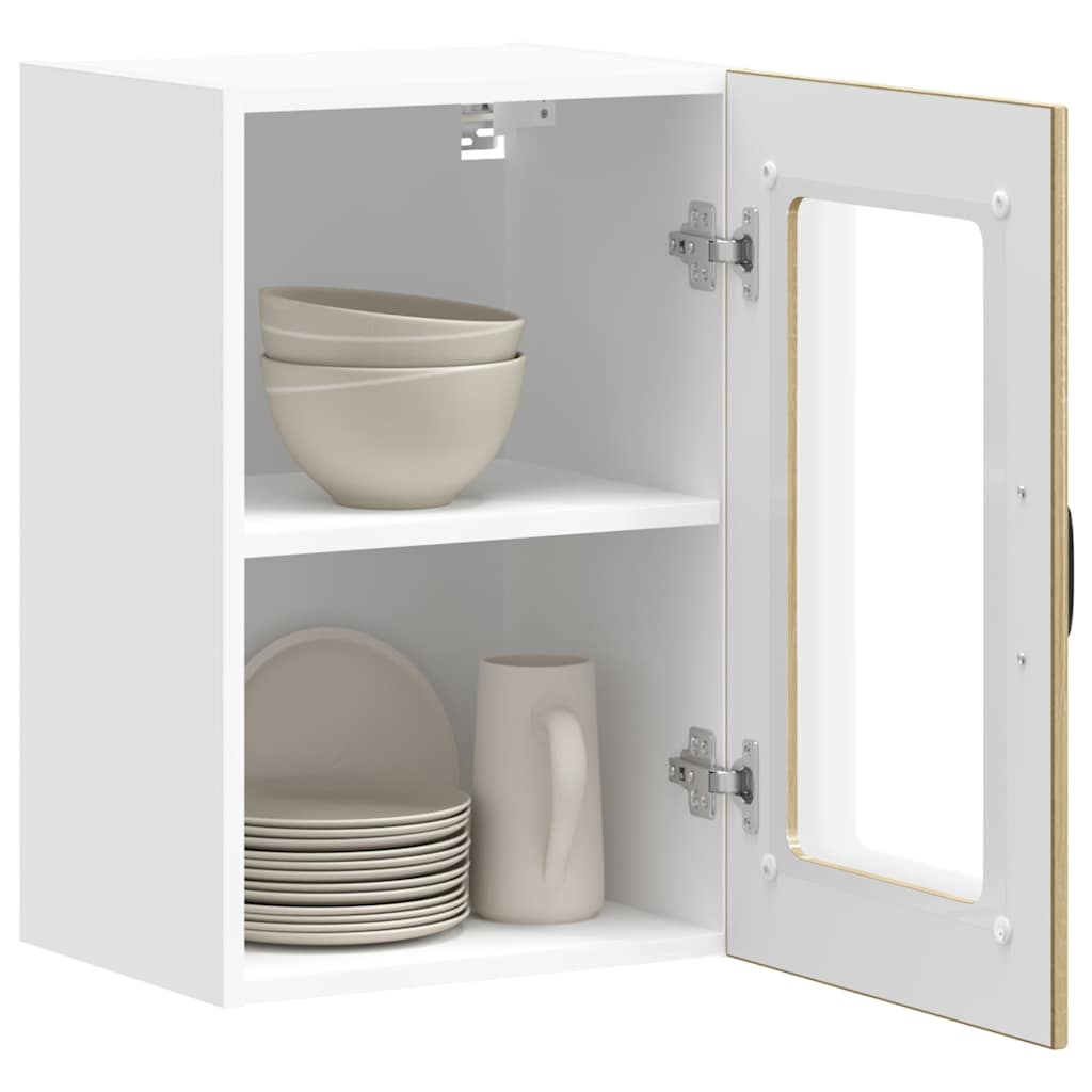 Kitchen Wall Cabinet with Glass Door Lucca Sonoma Oak