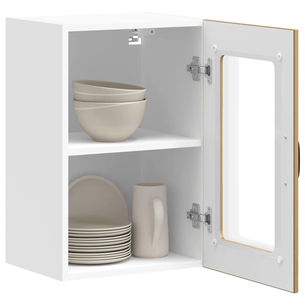 Kitchen Wall Cabinet with Glass Door Lucca Artisan Oak