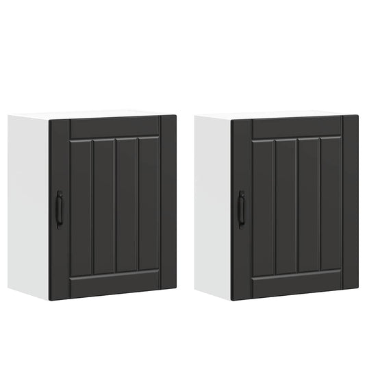 Kitchen Wall Cabinets 2 pcs Lucca Black Engineered Wood