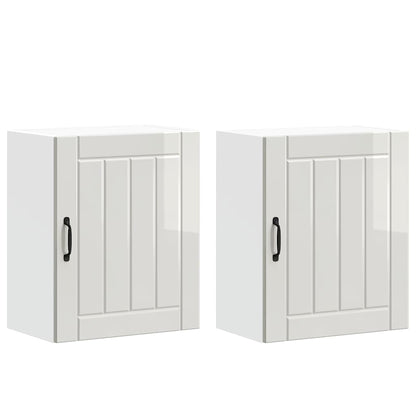 Kitchen Wall Cabinets 2 pcs Lucca High Gloss White Engineered Wood