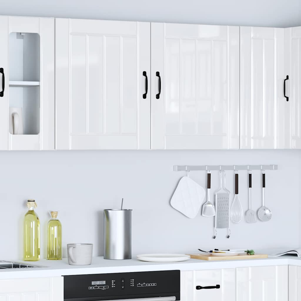 Kitchen Wall Cabinets 2 pcs Lucca High Gloss White Engineered Wood
