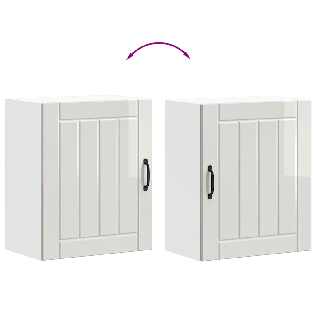 Kitchen Wall Cabinets 2 pcs Lucca High Gloss White Engineered Wood