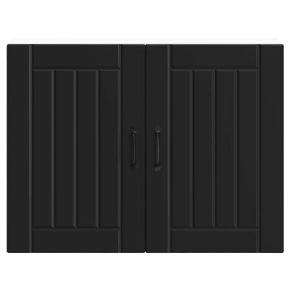 Kitchen Wall Cabinet Lucca Black Engineered Wood