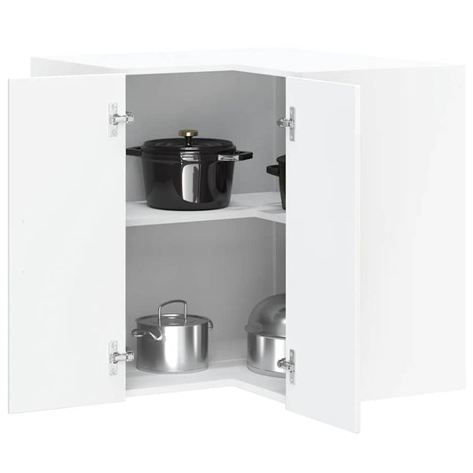 Kitchen Wall Corner Cabinet Lucca High Gloss White Engineered Wood