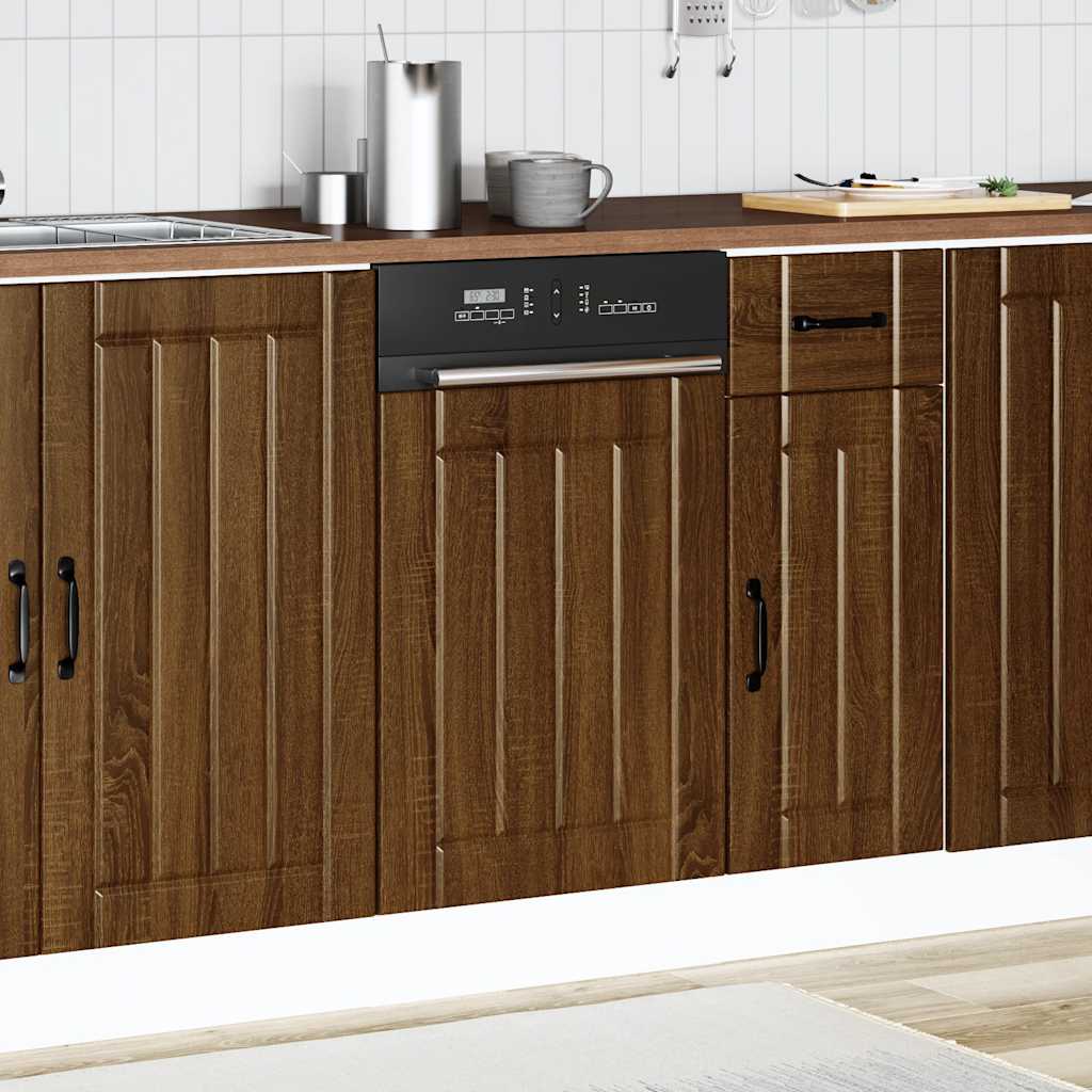 Dishwasher Panel Lucca Brown Oak Engineered Wood