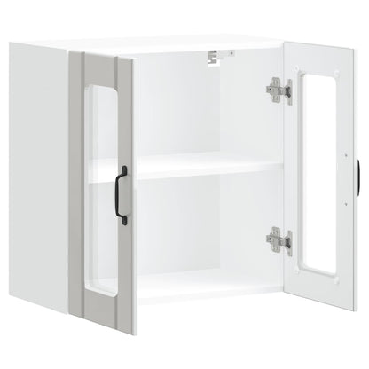 Kitchen Wall Cabinet with Glass Door Lucca High Gloss White Engineered Wood