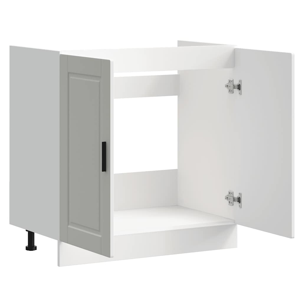 Sink Base Cabinet "Porto" High Gloss White 80x46x81.5 cm Engineered Wood