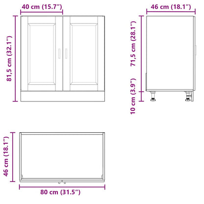 Sink Base Cabinet "Porto" Sonoma Oak 80x46x81.5 cm Engineered Wood