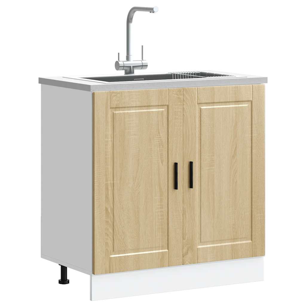 Sink Base Cabinet "Porto" Sonoma Oak 80x46x81.5 cm Engineered Wood